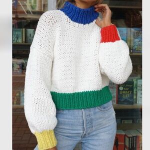 YELLOW THE LABEL ZORA CHUNKY SWEATER Medium